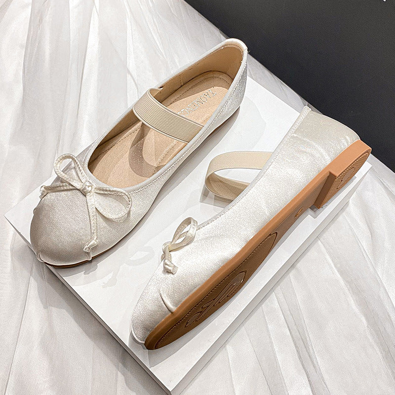 Silk Ballet Mary Janes - Blanc White