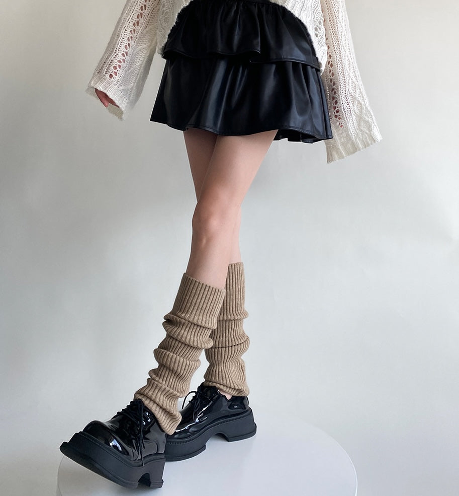 Straight Leg Warmers - Cream White
