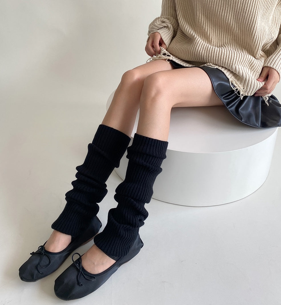 Straight Leg Warmers - Cream White