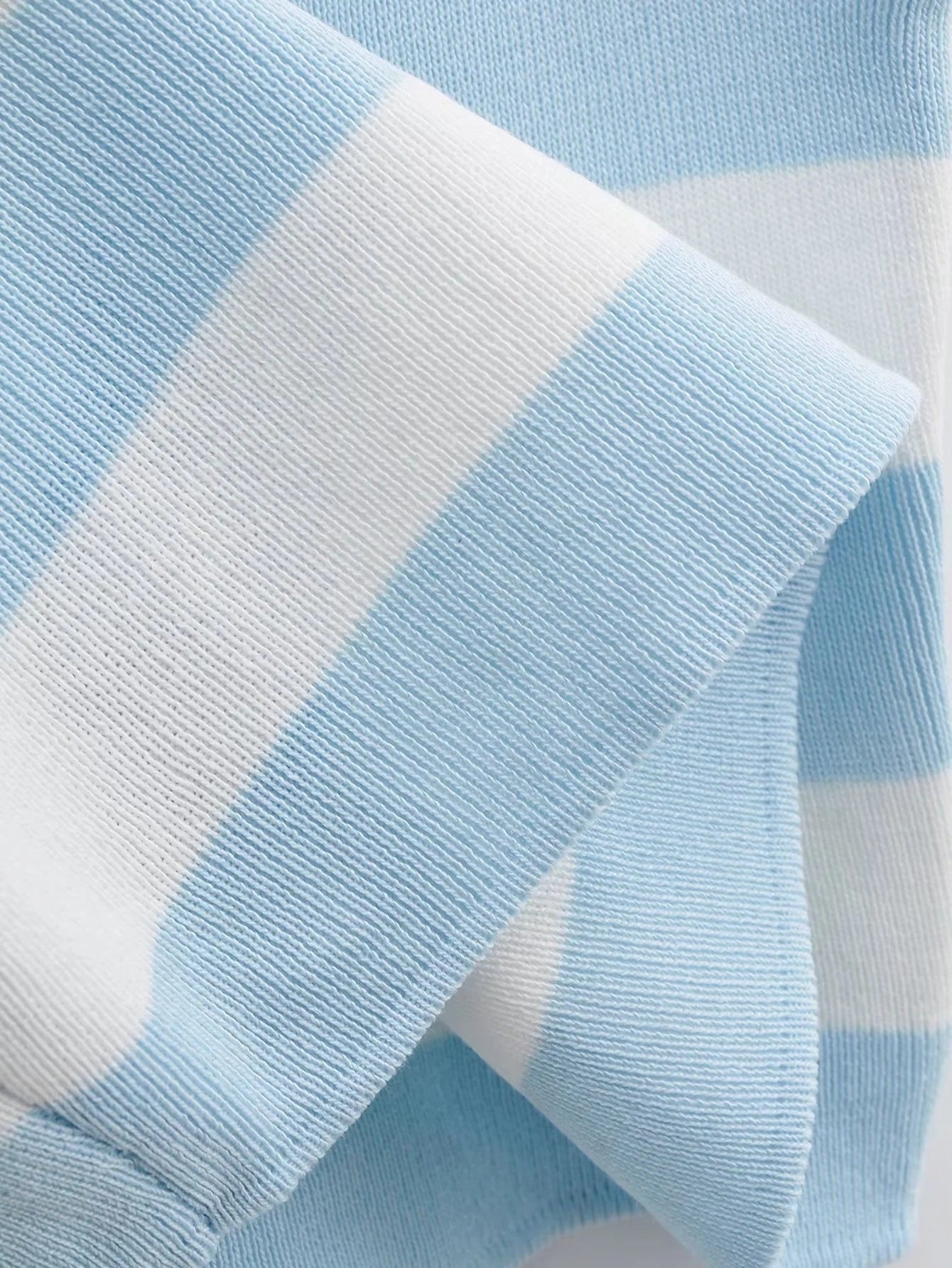 Striped Knit Tank - Denim Blanc