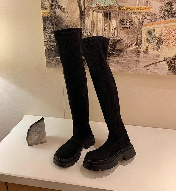SuedeMuseBoots-BlackOverTheKneeProductPhotoShoot