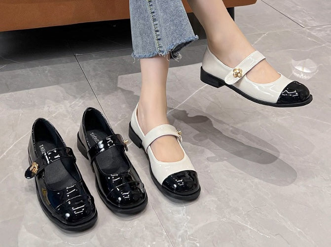 Timeless Mary Janes - Cream Noir