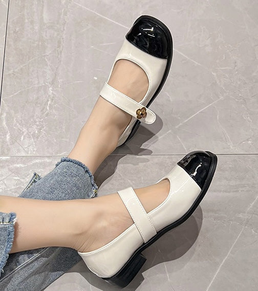 Timeless Mary Janes - Cream Noir