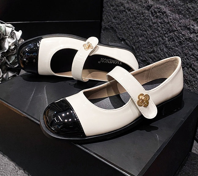 Timeless Mary Janes - Cream Noir