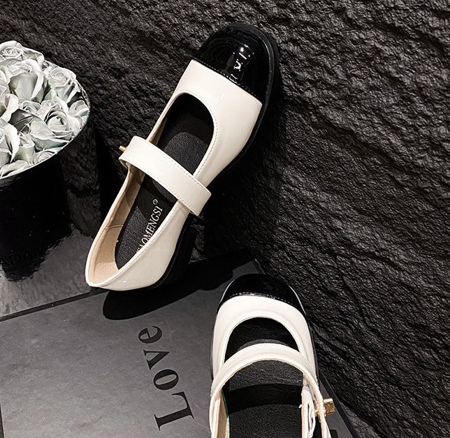 Timeless Mary Janes - Cream Noir