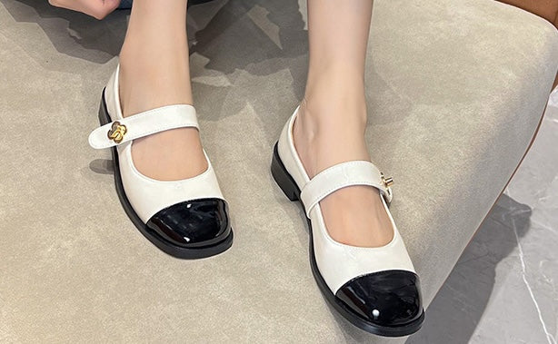 Timeless Mary Janes - Cream Noir