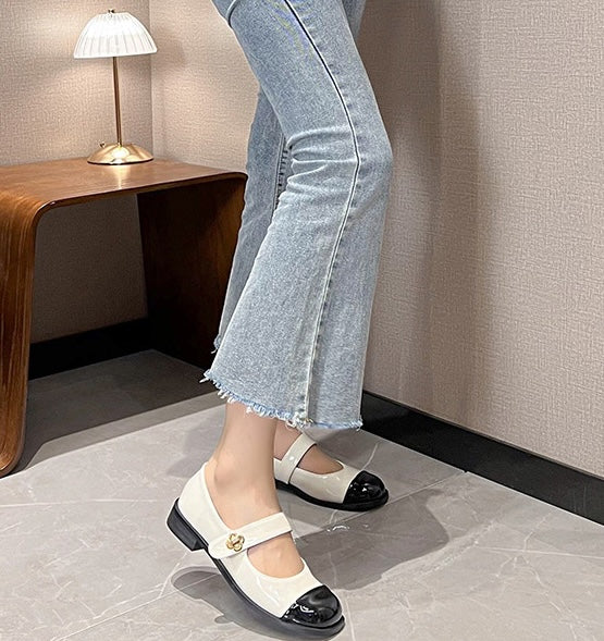 Timeless Mary Janes - Cream Noir