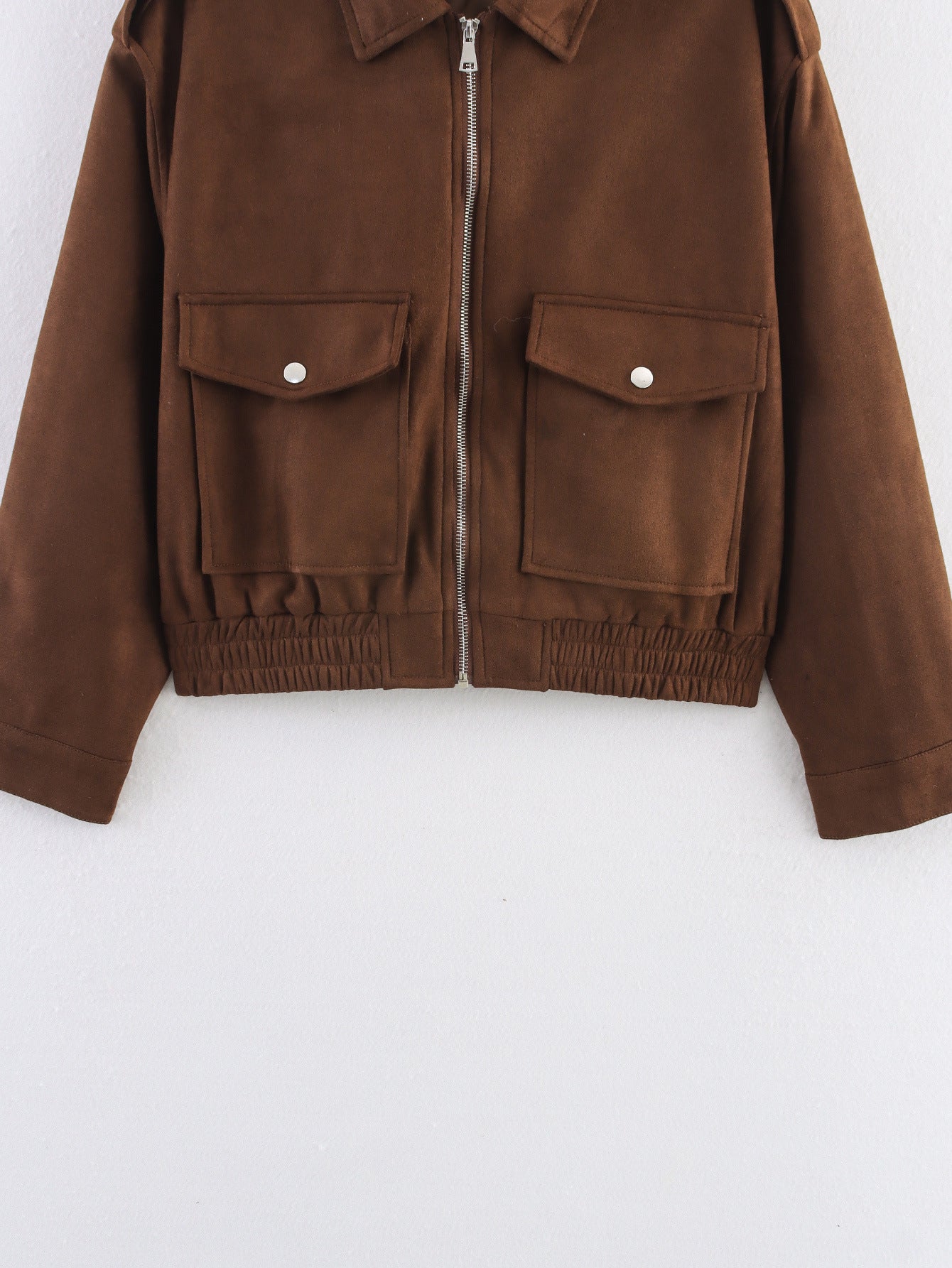 Timeless Suede Zip Jacket - Ashen Grey