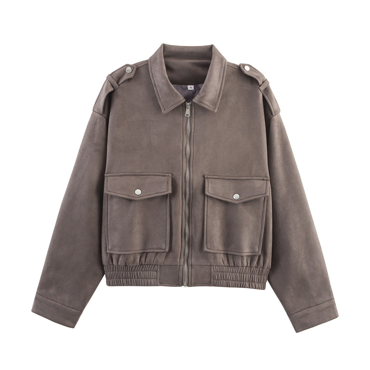 Timeless Suede Zip Jacket - Ashen Grey