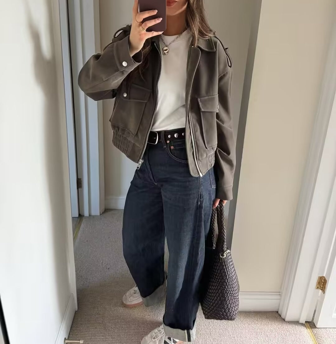 Timeless Suede Zip Jacket - Ashen Grey