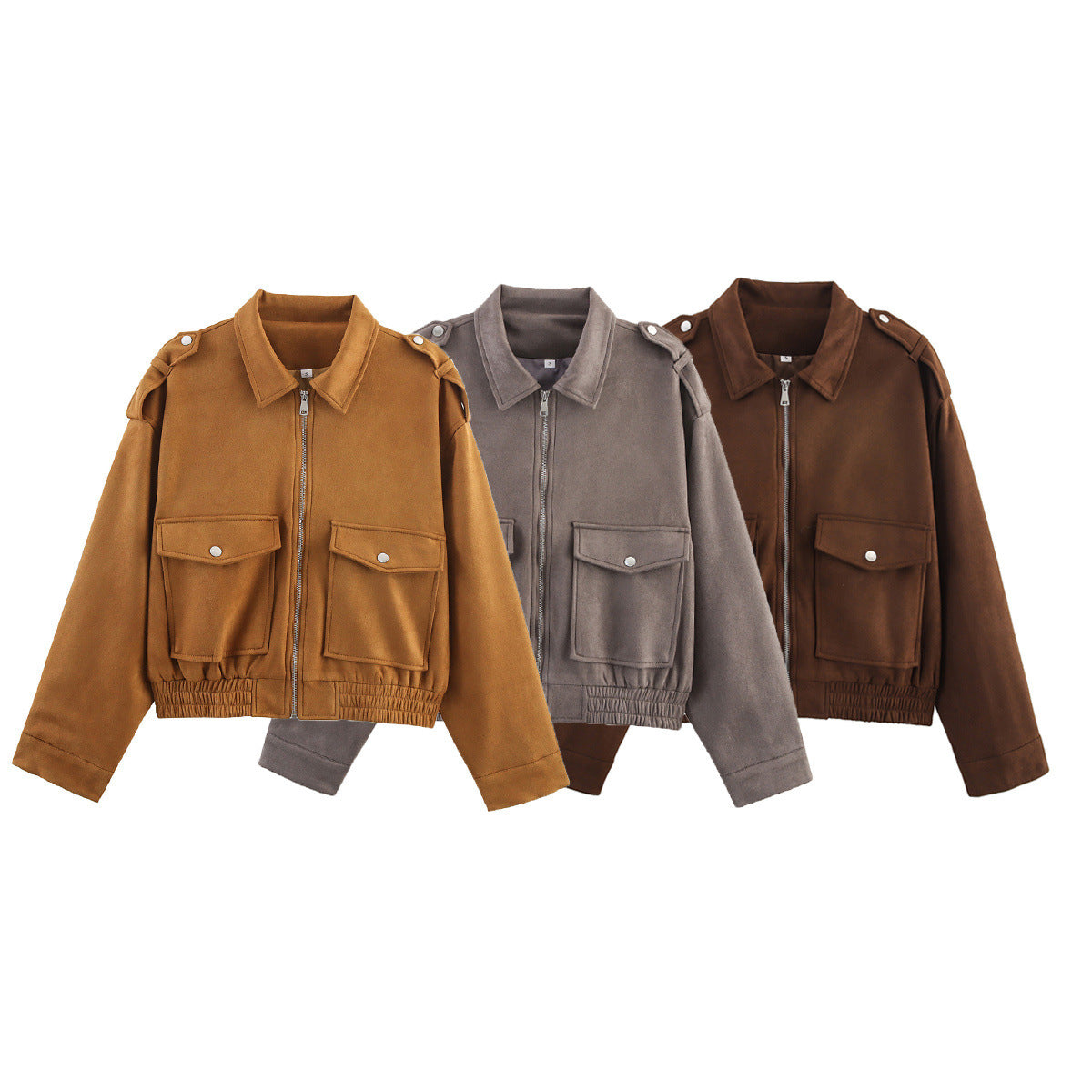 Timeless Suede Zip Jacket - Ashen Grey