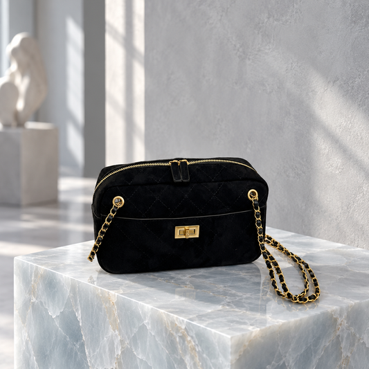 Toast of Paris Bag - Suede Black