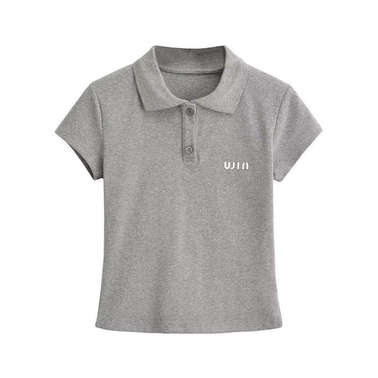 Varsity Polo Tee - Mystic Grey