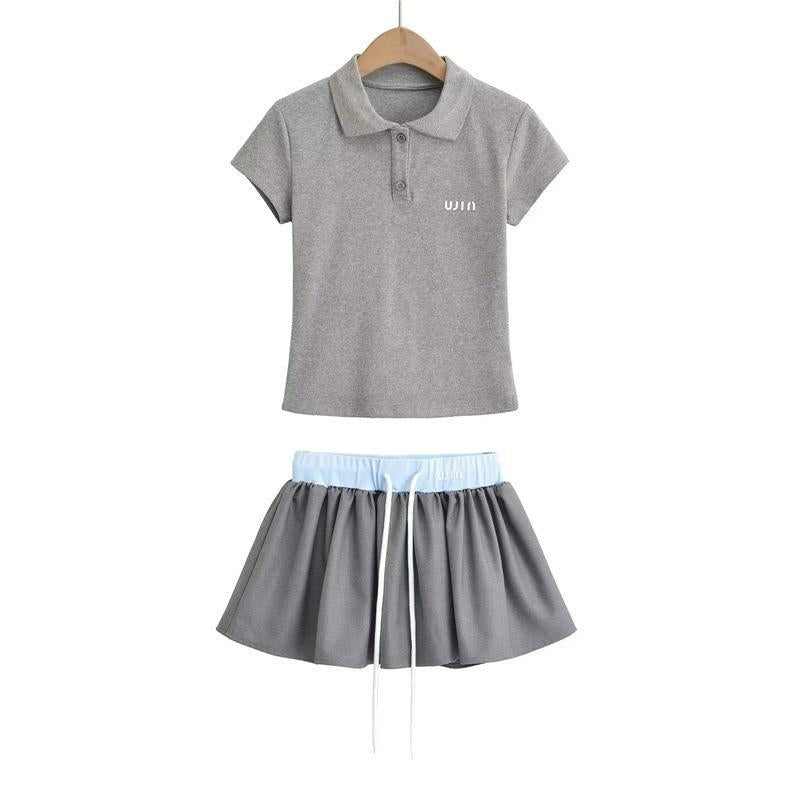 Varsity Polo Tee - Mystic Grey
