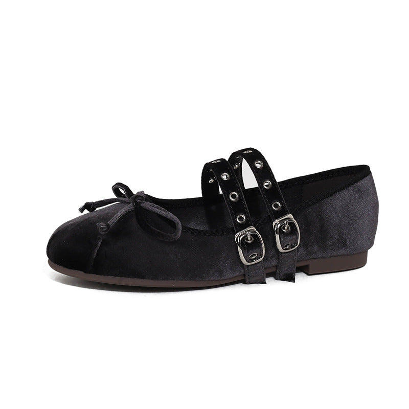 Velvet Rebel Ballet Flats - Midnight Black