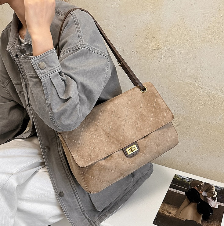 Verona Fable Shoulder Bag - Khaki Beige