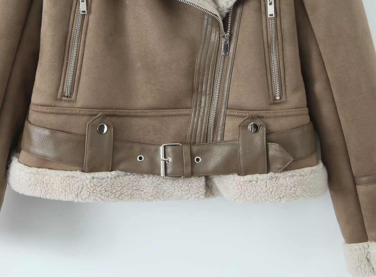 Vienna Chic Shearling Jacket - Midnight Black