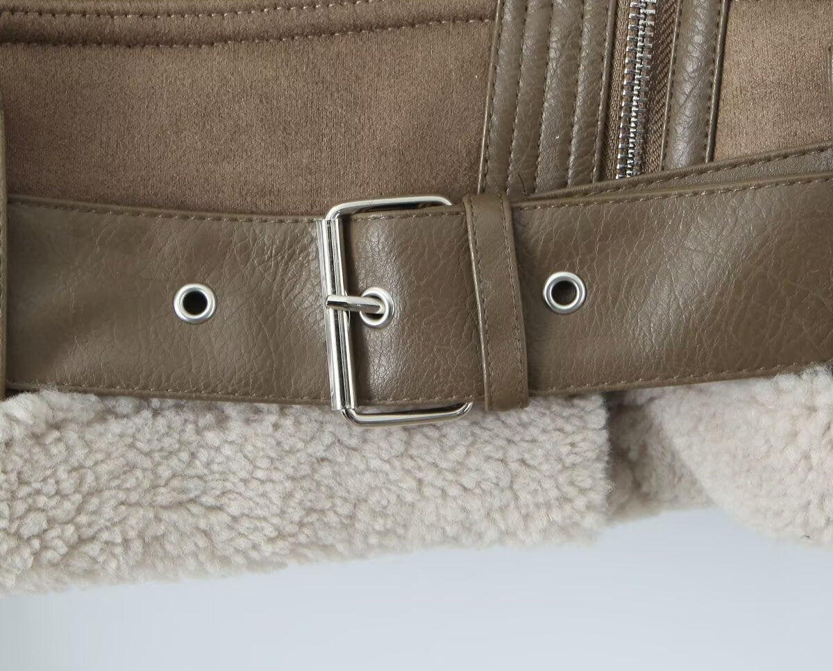 Vienna Chic Shearling Jacket - Midnight Black