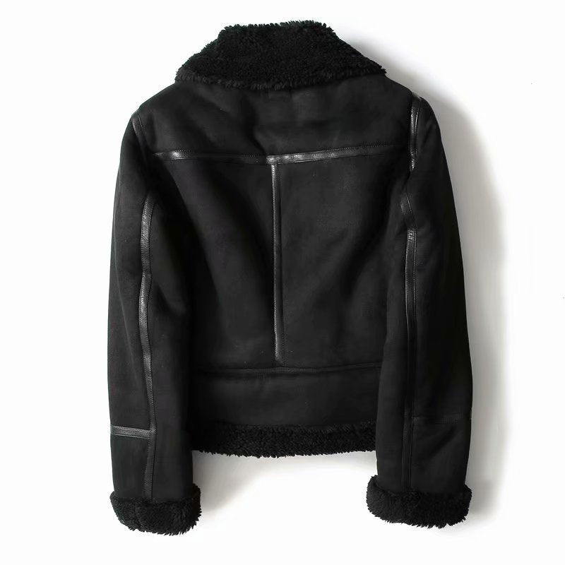 Vienna Chic Shearling Jacket - Midnight Black