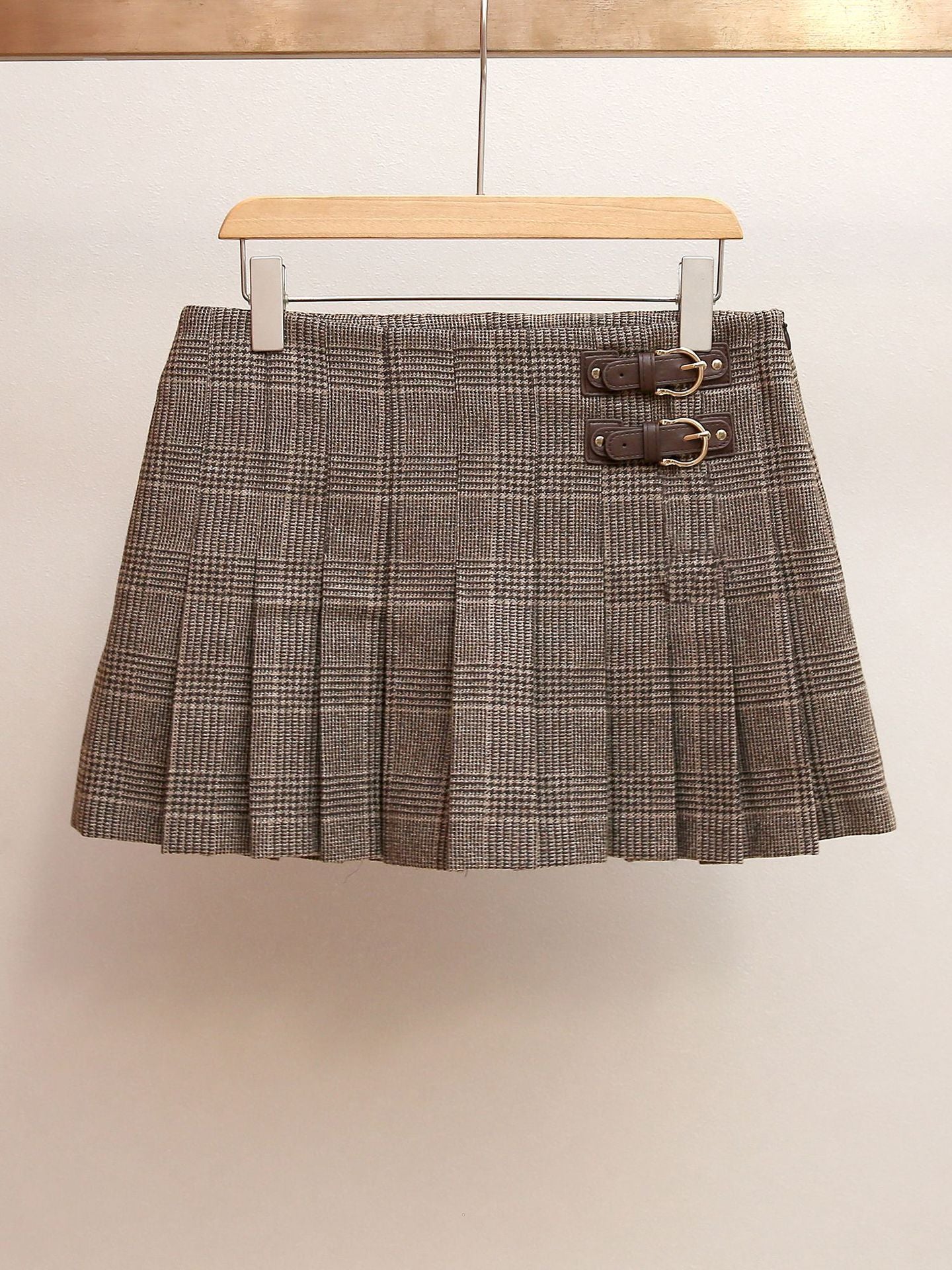 Vintage Academia Plaid Pleated Skirt