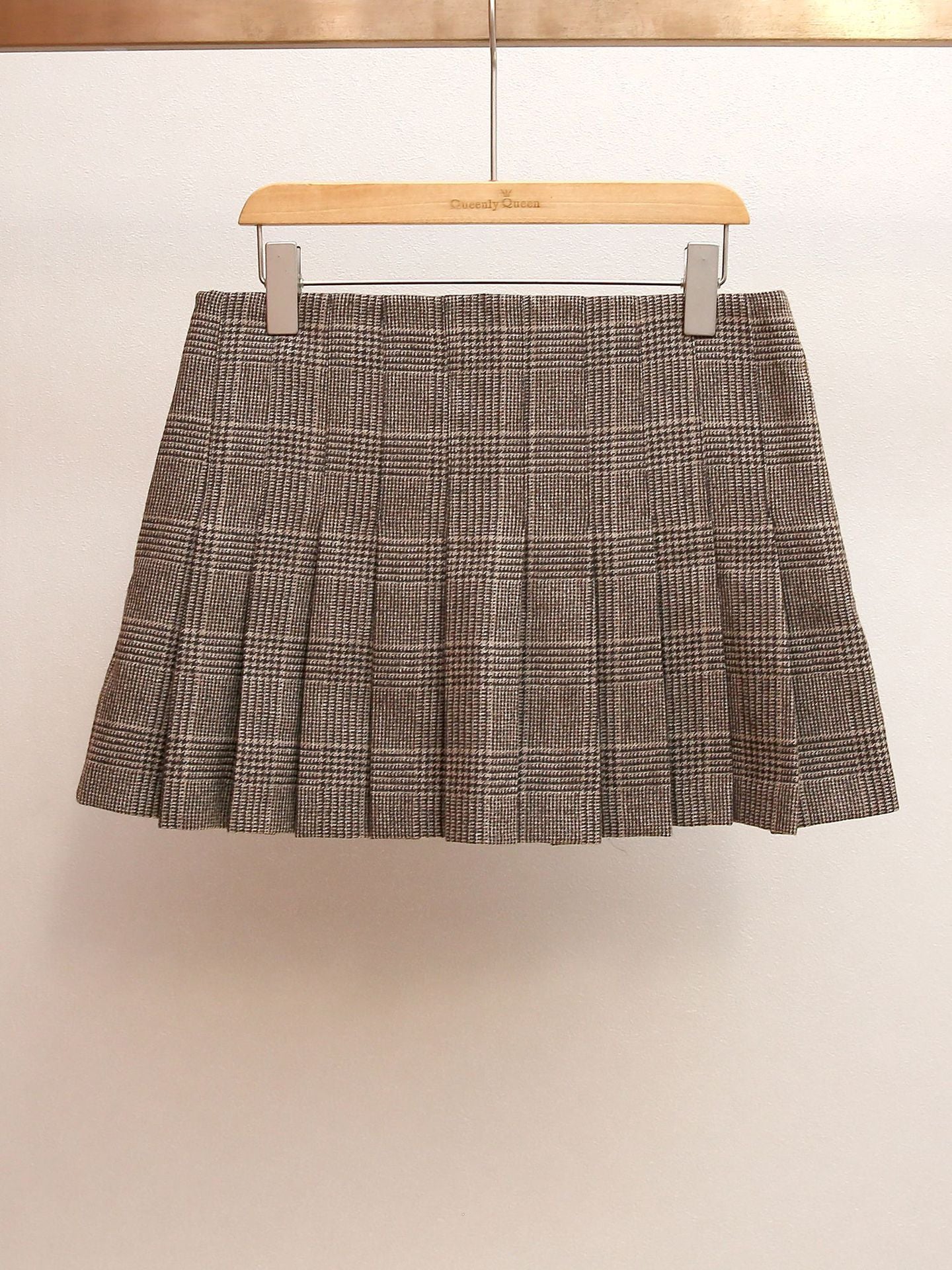 Vintage Academia Plaid Pleated Skirt
