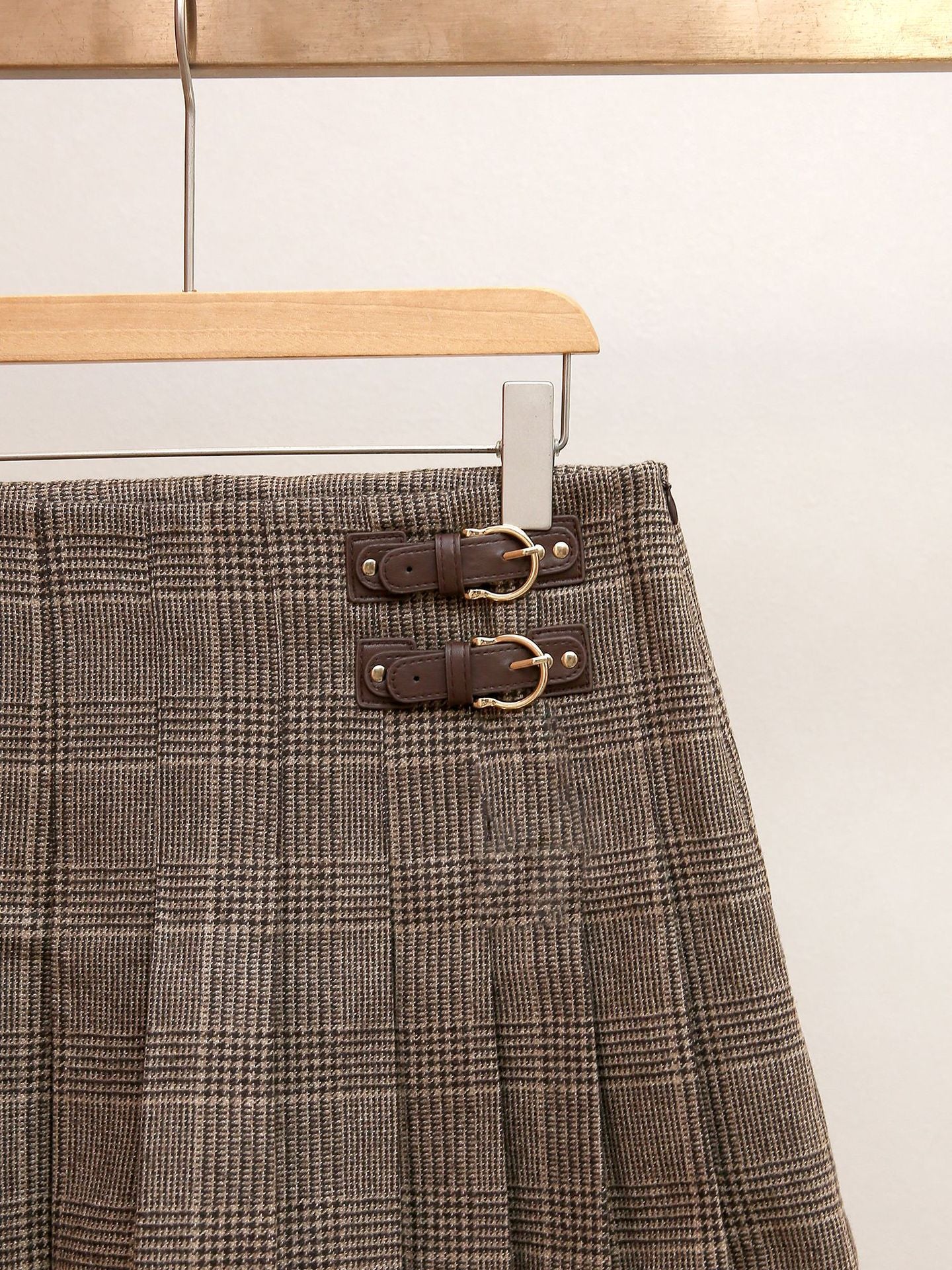Vintage Academia Plaid Pleated Skirt