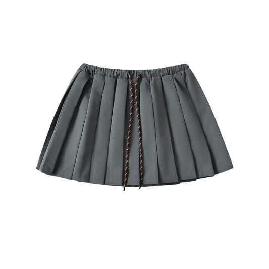 Vintage Low-Rise Pleated Skirt - Ashen Grey