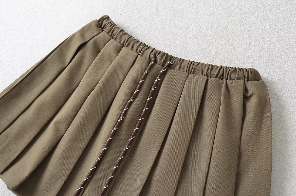 Vintage Low-Rise Pleated Skirt - Blanc White