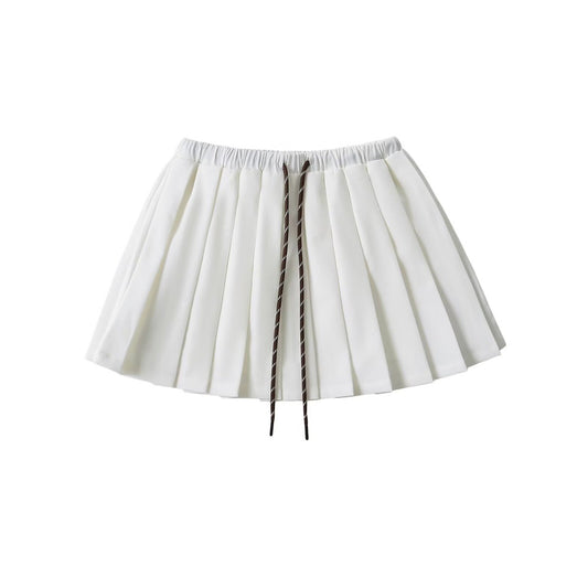 Vintage Low-Rise Pleated Skirt - Blanc White