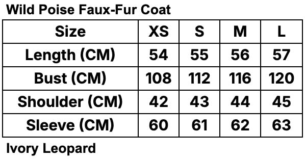 Wild Poise Faux Fur Coat - Ivory Leopard