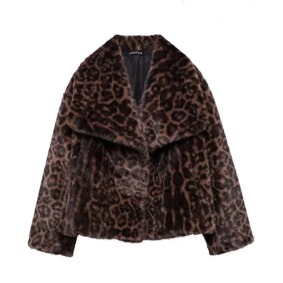 Wild Poise Faux Fur Coat - Ivory Leopard